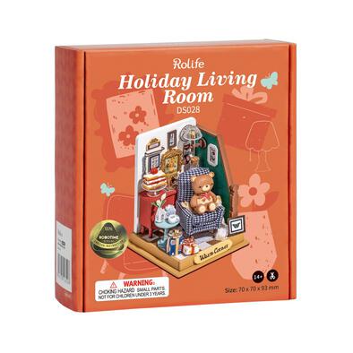 Robotime Rolife DIY Wooden Miniature Dollhouse Holiday Living Room