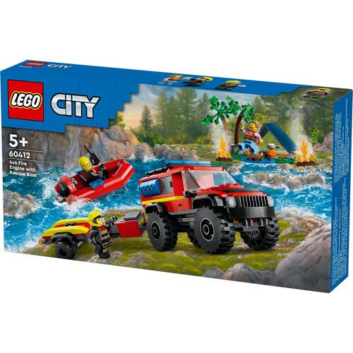 LEGO City 4x4 Fire Engine with Rescue Boat 60412