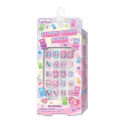 Hot Focus Love Vibes Nails Groovy Bear Press on Nails Manicure Nail Art