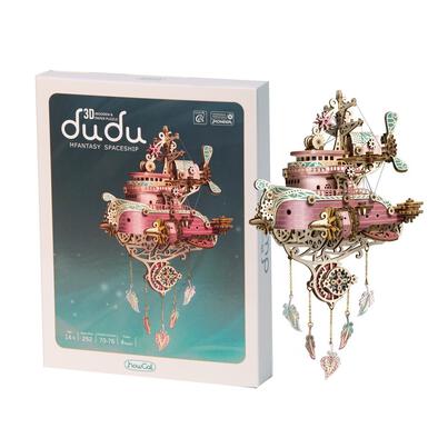 HowCat Dreamcatcher Dudu Ship Pink DIY 3D Wooden & Paper Puzzle