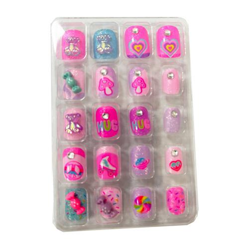 Hot Focus Love Vibes Nails Groovy Bear Press on Nails Manicure Nail Art