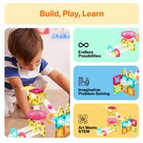 Picasso Tiles 45pcs Mini Diamond Magnetic Marble Run Track Set
