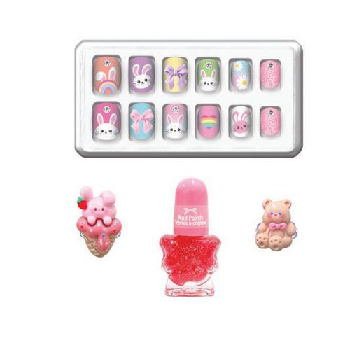Hot Focus Happy Nails Happy Bunny Press on Nails Manicure Nail Art Sticker
