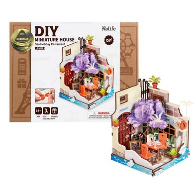 Robotime Rolife Sea Holiday Restaurant DIY Wooden Miniature Dollhouse