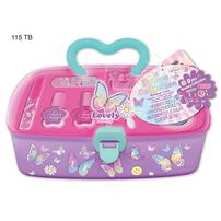 Hot Focus Tie Dye Butterfly Dream Collection Nails Polish With Makeup Case Carrier Set