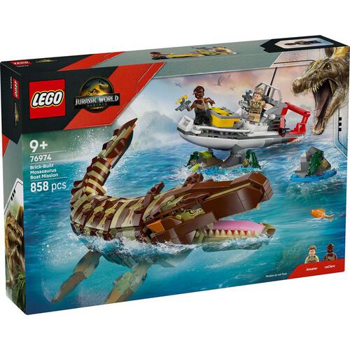 LEGO Jurassic World Brick-Built Mosasaurus Boat Mi 76974