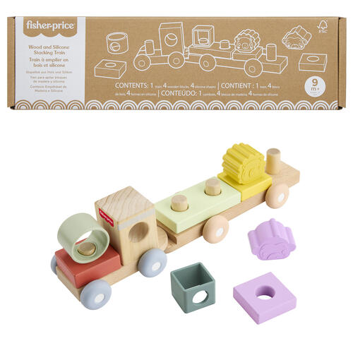 Fisher Price Wood Silicone Shape Train