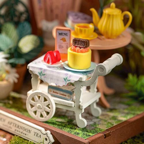 Robotime Rolife Fancy Tea Yard DIY Wooden Miniature Dollhouse