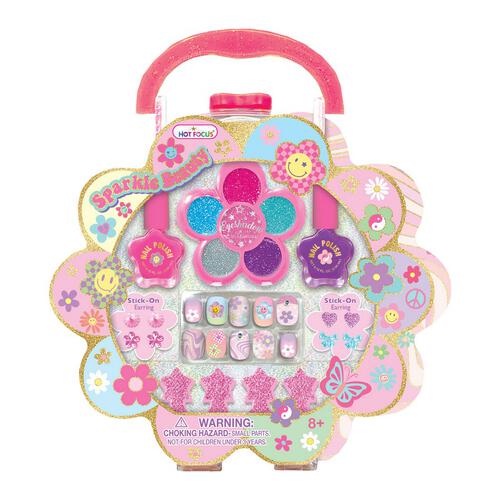 Hot Focus Sparkle Beauty Groovy Flower Cosmetic Set