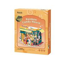 Robotime Rolife DIY Wooden Miniature Dollhouse Rainbow Candy House