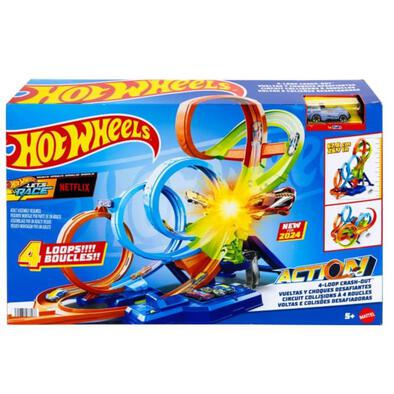 Hot Wheels Action 4-Loop Crash Out Track Set