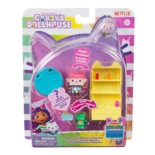 GABBY'S DOLLHOUSE BOBBLE KITTY 'BABY BOX' CRAFTY PACK