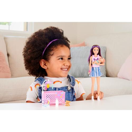 Barbie Babysitting Playset with Skipper Doll, Baby Doll, Bouncy Stroller  and Themed Accessories for 3 to 7 Year Olds ( Exclusive)