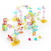 Picasso Tiles 100pcs Magnetic Marble Run Travel Size with Launcher
