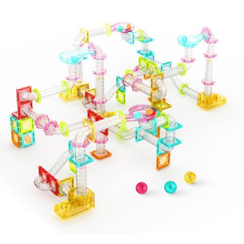 Picasso Tiles 100pcs Magnetic Marble Run Travel Size with Launcher