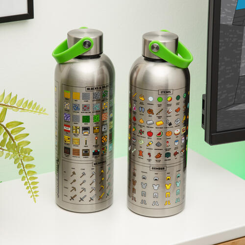 Paladone Minecraft Metal Water Bottle With Carry Loop