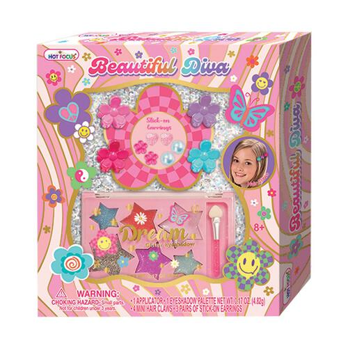 Hot Focus Beautiful Diva Groovy Flower Eyeshadow & Hair Claw Set