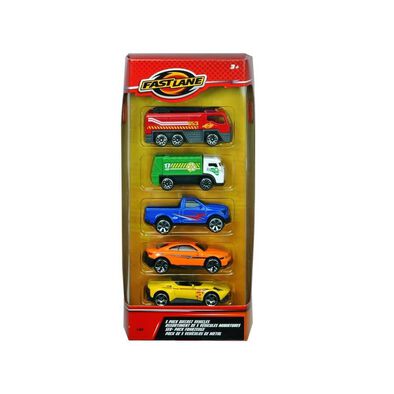 Fast Lane 5 Pack Diecast Vehicles - Assorted