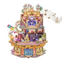 Tonecheer Dreams Wander Rotating Music Box DIY Wooden Musical Movement Box