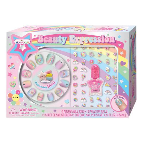Hot Focus Beauty Expression Rainbow Manicure Nail Fashion Set