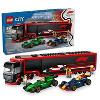 LEGO City F1 Truck with RB20 & AMR24 F1 Cars 60445