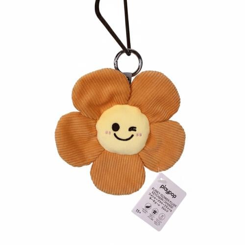 playpop Funky Flower Plush Keychain - Orange