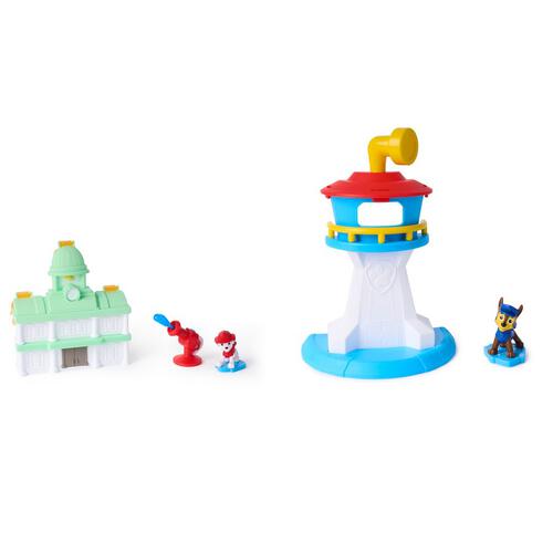 Paw Patrol Tower Mini Playset (Chase Adventure Tower + Marshall Fire Rescue) - Assorted