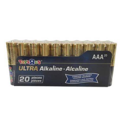 Toys R Us Ultra Alkaline AAA Batteries 20 Pieces Pack