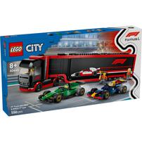 LEGO City F1 Truck with RB20 & AMR24 F1 Cars 60445