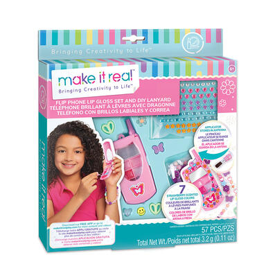 Make It Real Flip Phone Lip Gloss Set and DIY Lanyard