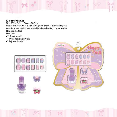 Hot Focus Happy Nails Bowtiful Press on Nails Manicure Nail Art Sticker