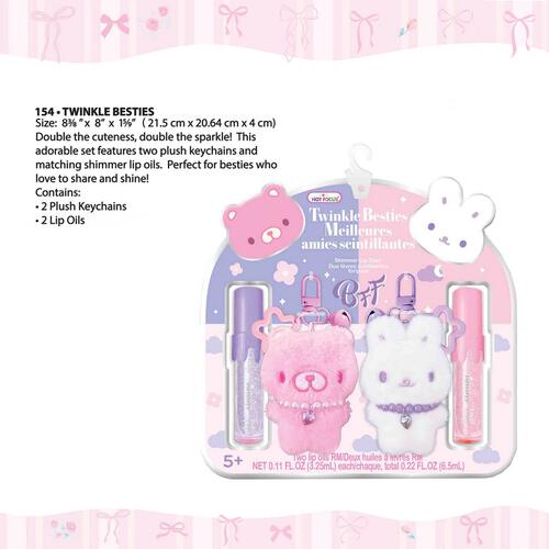 Hot Focus Twinkles Besties Happy Bunny Beauty Kit Washable Non-Toxic Makeup Toy Set