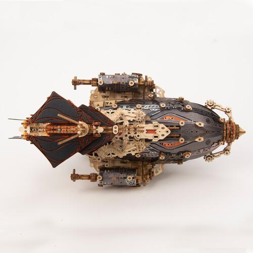 HowCat MFantasy Grey Airship DIY 3D Wooden & Paper Puzzle