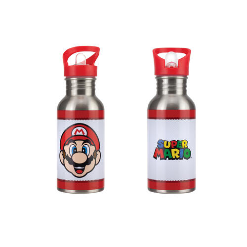 Paladone Super Mario Metal Water Bottle With Straw