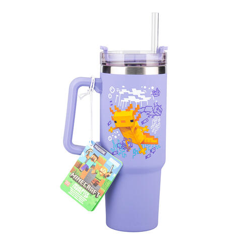 Paladone Minecraft Purple 900ml Insulated Cup and Straw