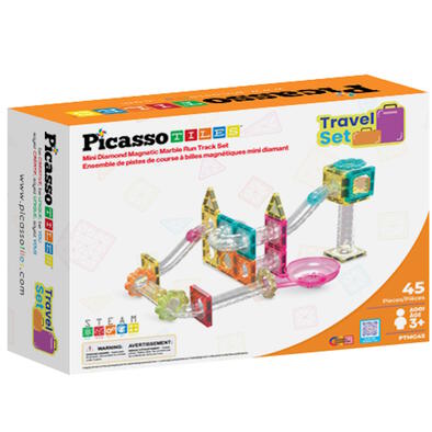 Picasso Tiles 45pcs Mini Diamond Magnetic Marble Run Track Set