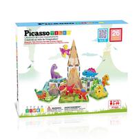 Picasso Tiles 26pcs Dino Theme with 8 Action Figures