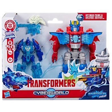 Transformers Cyberworld Optimus Prime & Autobot Mirage High Seas Heroes Energon Surge