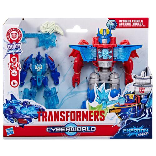 Transformers Cyberworld Optimus Prime & Autobot Mirage High Seas Heroes Energon Surge