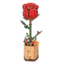 Robotime Rowood DIY Red Rose 3D Wooden Flower Puzzle