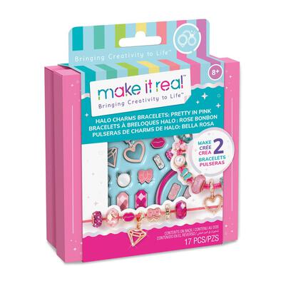 Make It Real Halo Charms Pretty In Pink Bracelet Kit