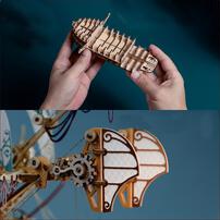 HowCat MFANTASY Around the World in 80 Days Airship DIY 3D Wooden & Paper Puzzle