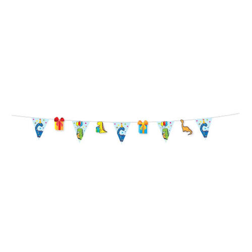 Party Flag Banner 3m Dinosaurs