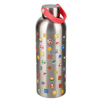 Paladone Super Mario Metal Water Bottle With Carry Loop