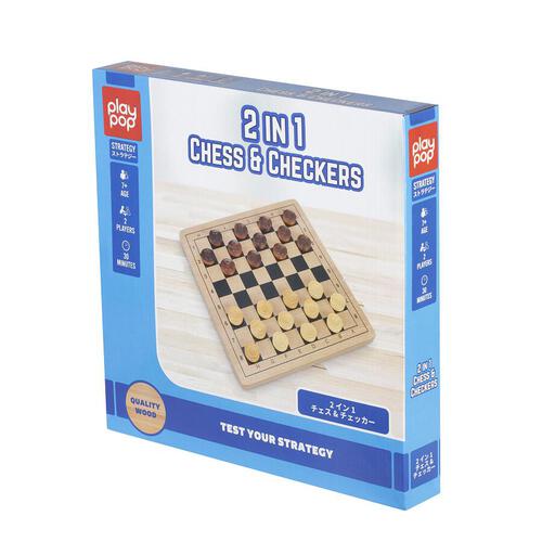 Play Pop 2 In 1 Chess & Checker Strategy Game | Toys