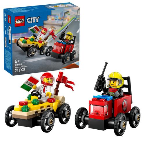 LEGO City Pizza vs. Fire Truck Race Car Pack 60458