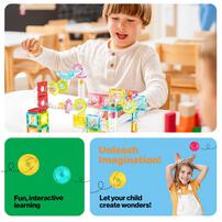Picasso Tiles 100pcs Magnetic Marble Run Travel Size with Launcher