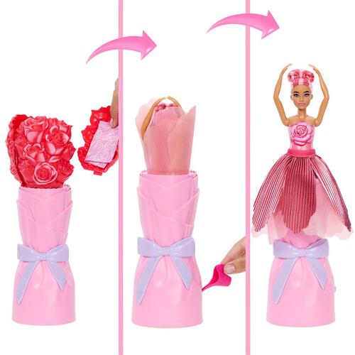 Barbie Reveal Flower Surprise Red Rose Latina