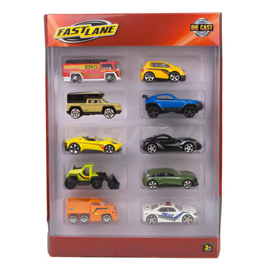 Fast Lane 10 Pack Diecast and Vehicles