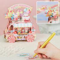 Tonecheer Birthday Party Rotating Music Box DIY Wooden Musical Movement Box